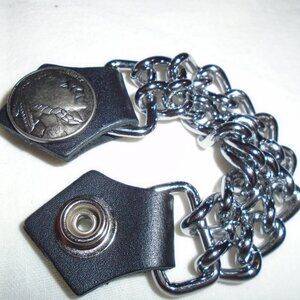 1937 Indian Head nickle Leather jacket biker clasp